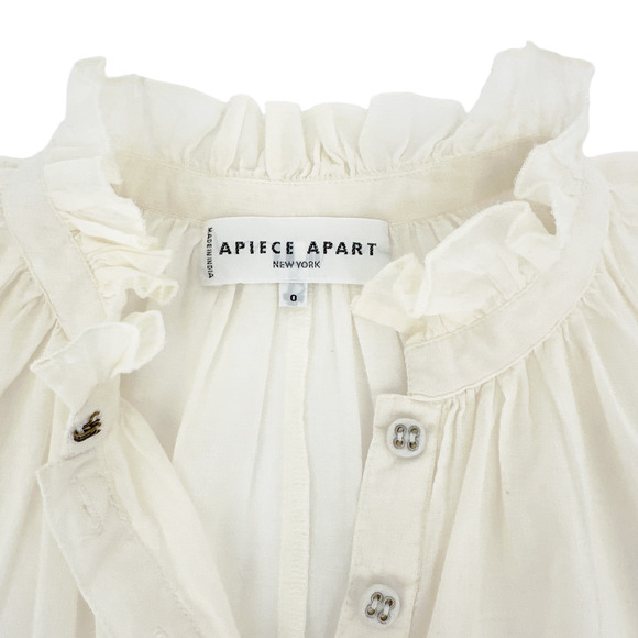 APIECE APART Victoria Mock Neck Blouse 0|XS - Picture 8 of 13